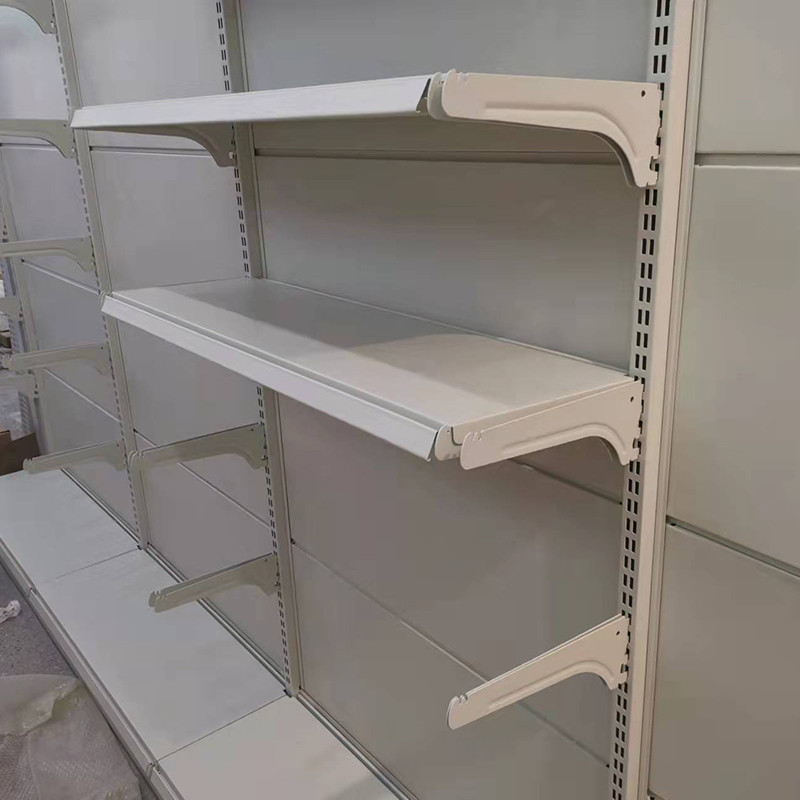 Double Sided Convenience Store Display Shelves Supermarket Shelving