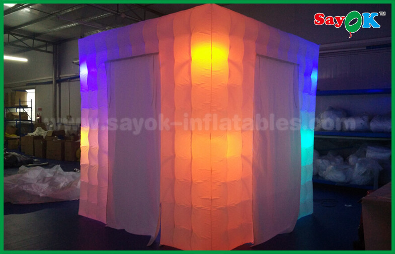 Inflatable Tent Different Color Light Inflatable Photo Booth / Portable Inflatable Cube Photobooth Tent With 2 Doors