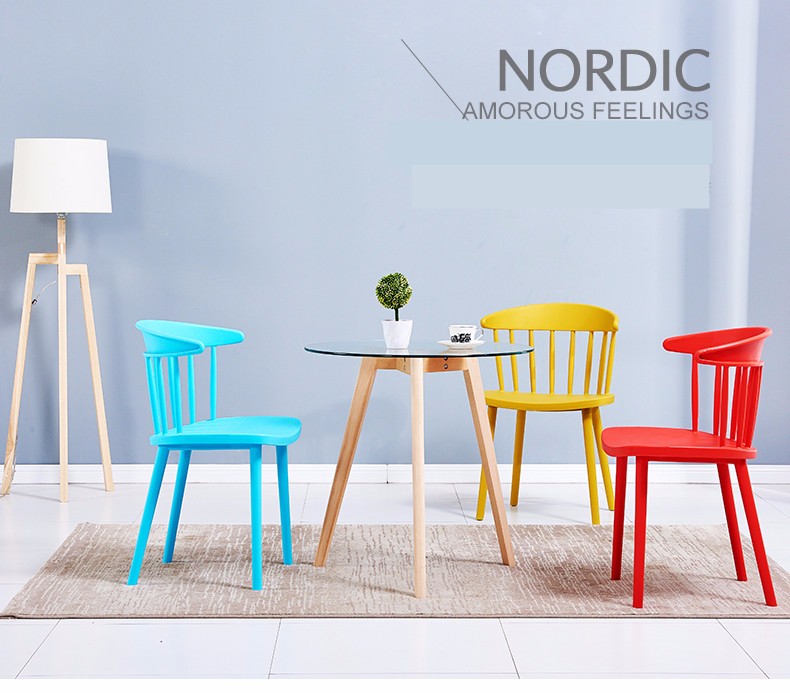 colorful pp plastic chairs dining modern windsor chair