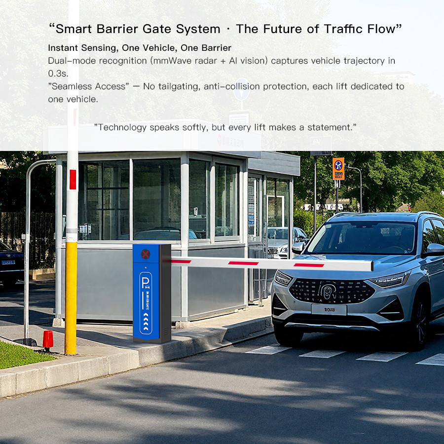 Hotel Parking Barrier Gate IP54 Opening Closing Time 1.5~6s Adjustable Boom Gate System