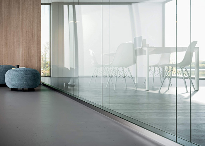 Indoor Partition Wall Double Glass Frameless Full View Soundproof 48db Easy Installation Fast Delivery