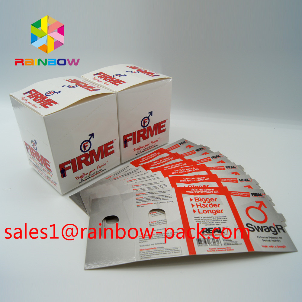 3D printing card FX 25000 lenticular plastic 3D card Custom printed rhino V7 3D sex pillspackaging 3D sex pill card