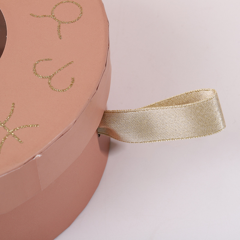 Recyclable Creative Colorful Rigiding Paper Round Box Packaging With Transparent Window