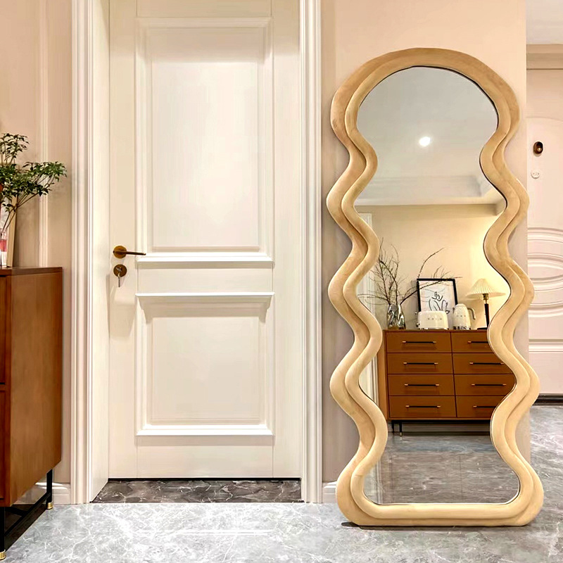 Standing Wavy Oversized Arched Floor Mirror 71x32 Dressing Room