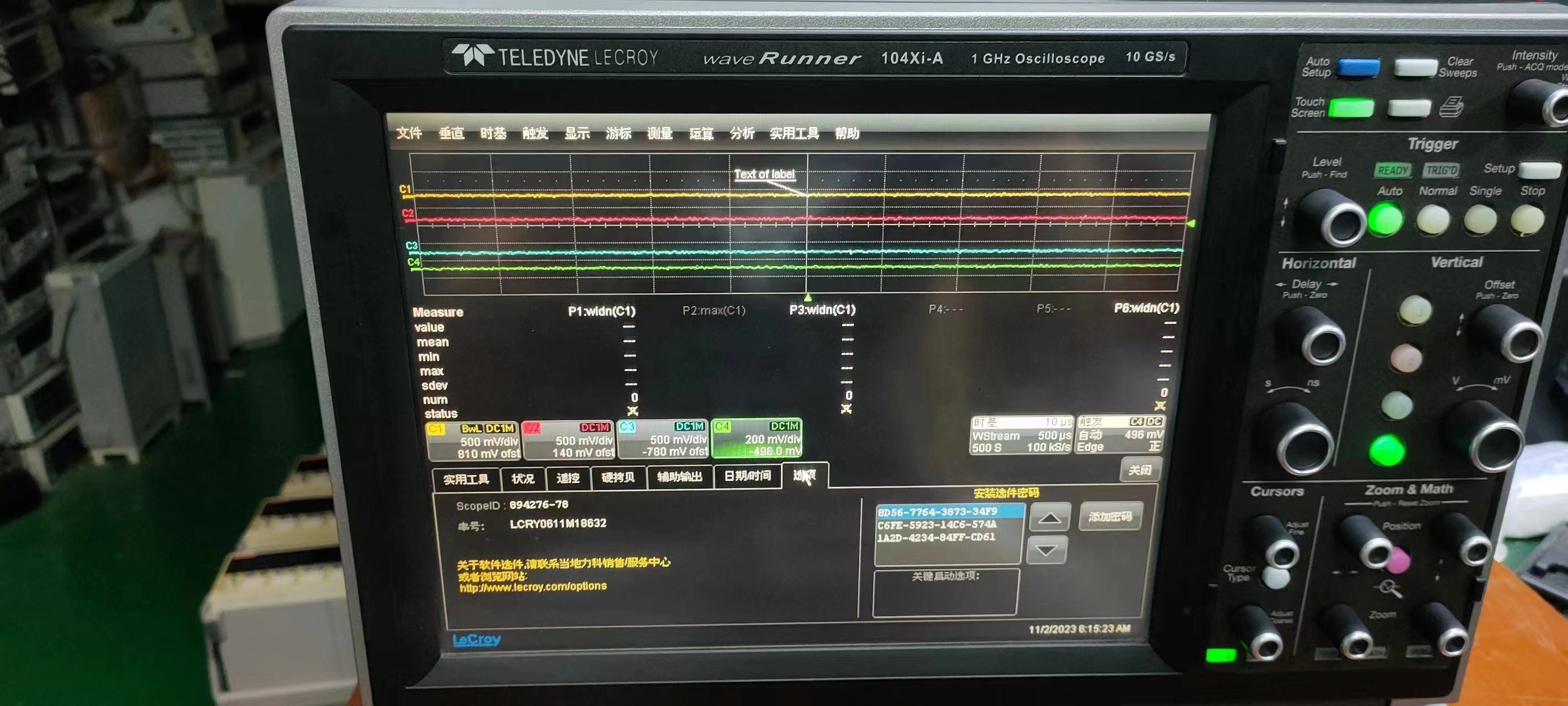 TELEDYNE LECROY WaveRunner 104Xi-A 1 GHz 4 Ch Oscilloscope With Bright 10.4" Display