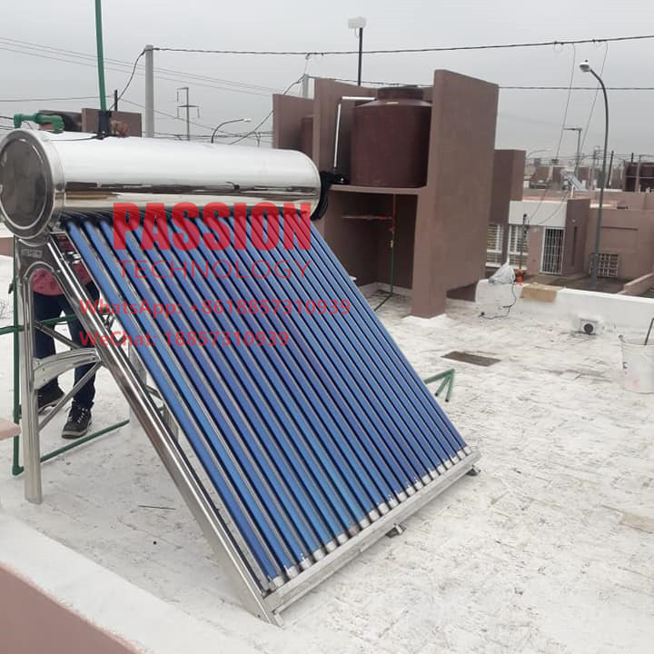 100L 201 Stainless Steel Solar Water Heater 30tubes Low Pressure Solar Collector