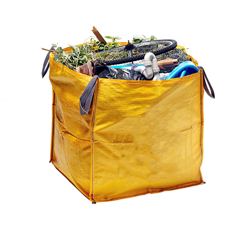 Big 1 Ton Garden Waste Skip Bags Open Top Closed Bottom 4 Side Seam Loops