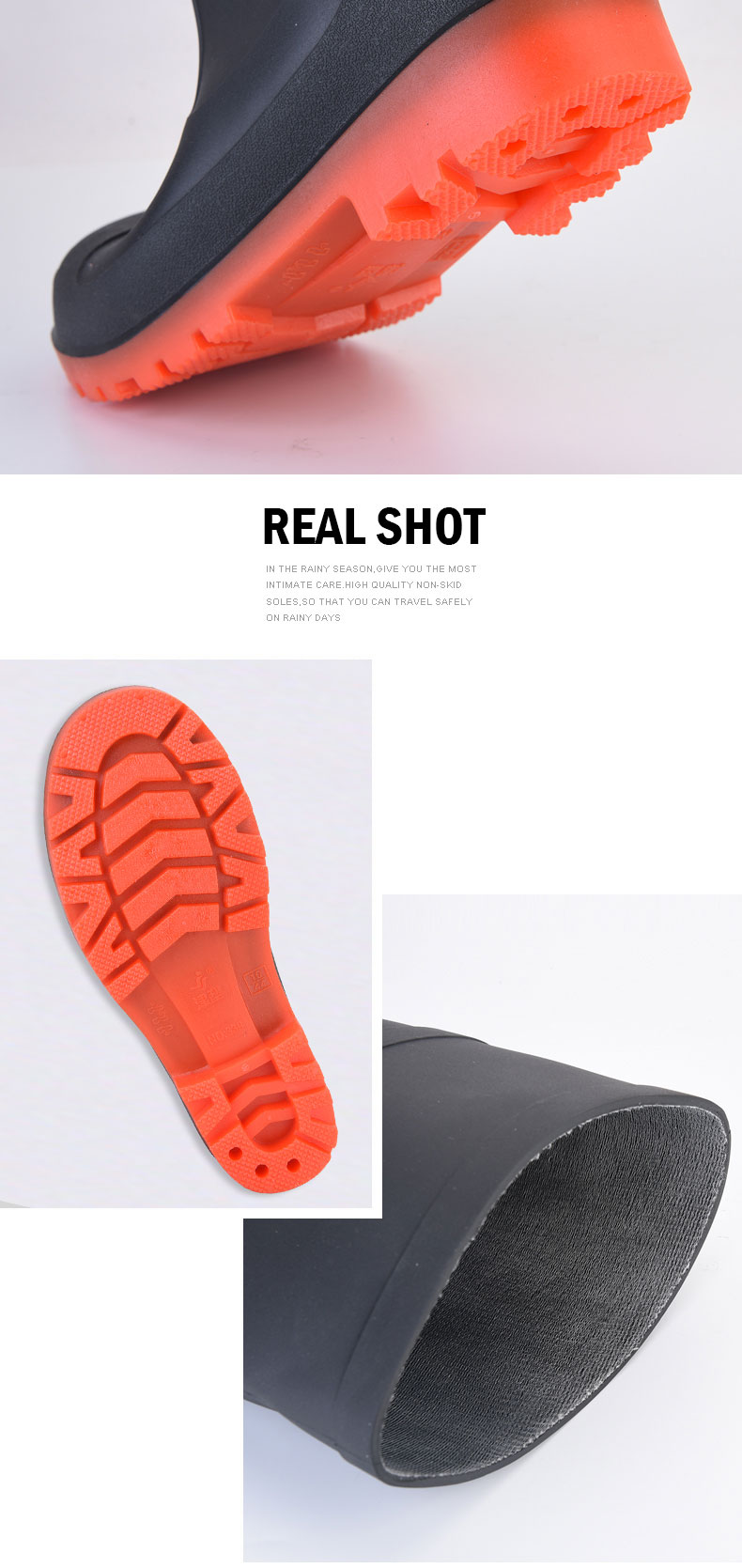 Easy Dry Steel Toe Rainboots Mens Work Rain Boots For Spring Summer