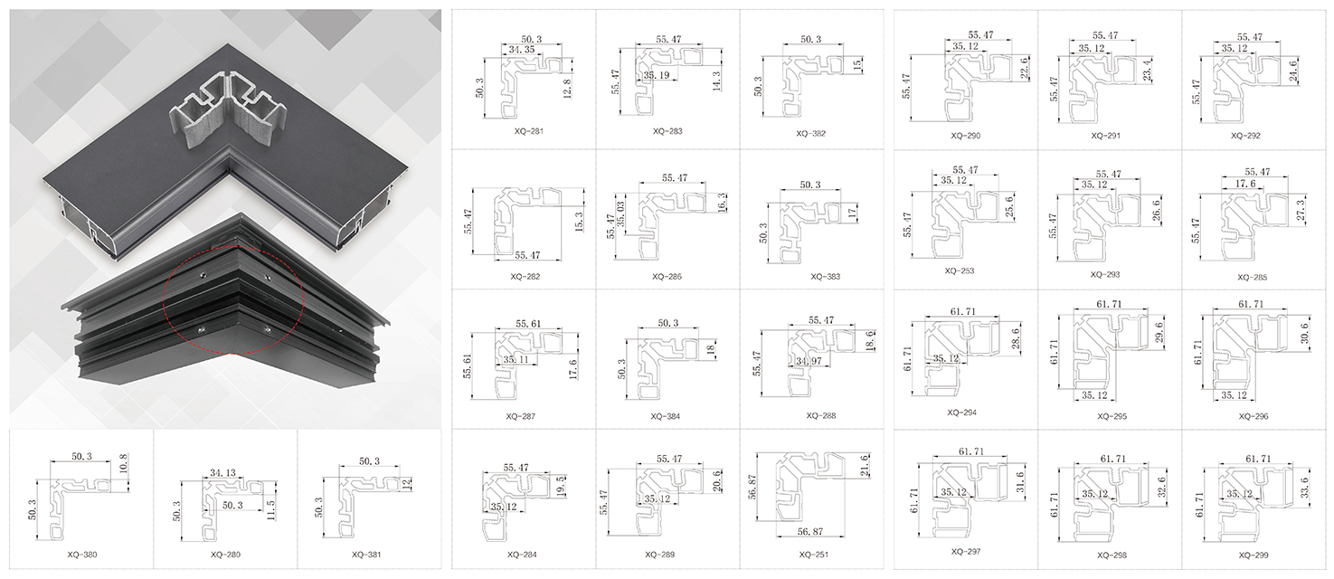 Home Glass Door And Window Aluminum Profile Corner With Pin Screw