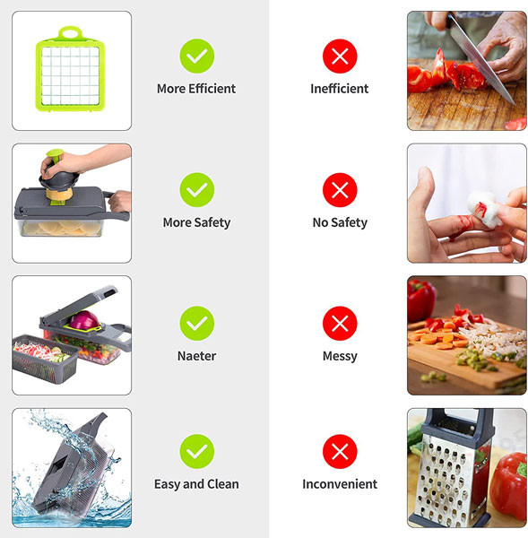 Multifunctional Kitchen Vegetable Cutter Slicer Chopper With Hand Guard