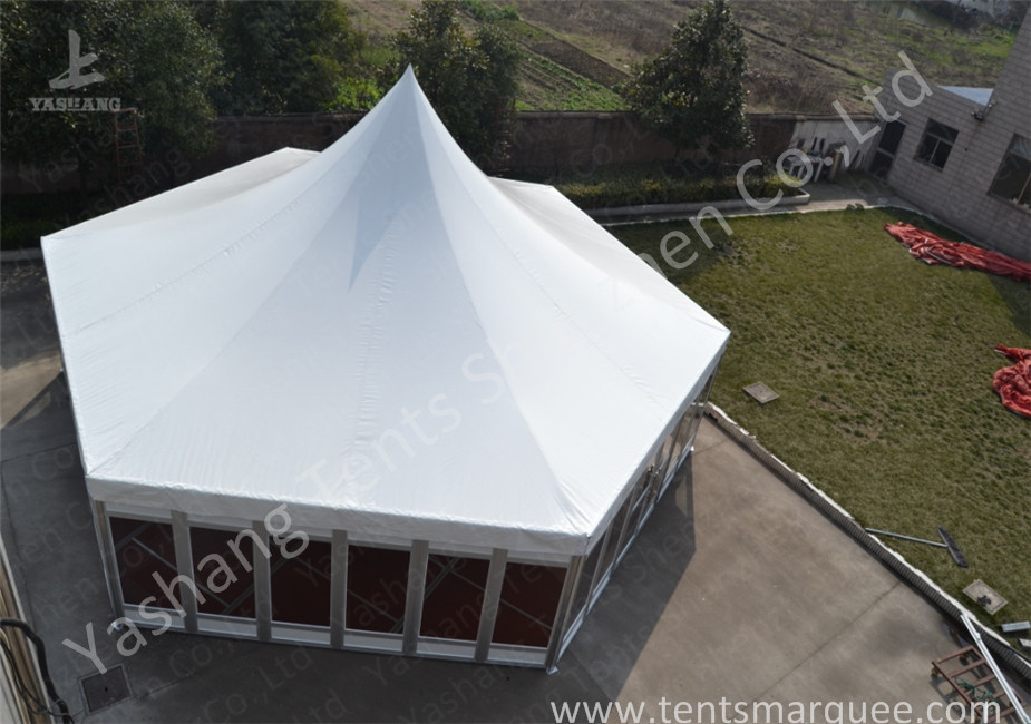 Polygon Transparent Glass Wall wedding canopy tent high peak Aluminum Frame