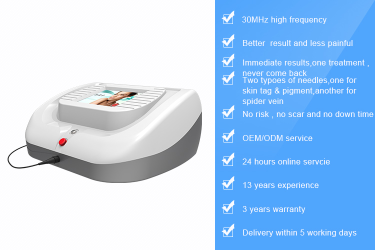 Spider vein removal machine frequency 30MHz Input power150W Touching screen