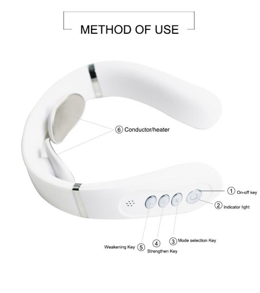 Cordless Rechargeable Pulse Neck Massager Electric Wireless Neck Massager With
