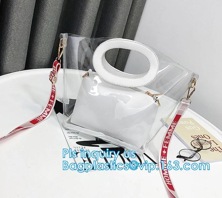 handbag online pvc handbag for women, PVC tote handbag with a small purse, Thick PVC Women Unique Handbags, Bag Pouches