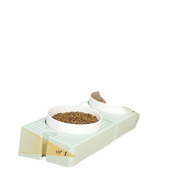 Quality Ceramic Double Pet Feeder Bowls Prevent Knock Protect Cervical Vertebra for sale