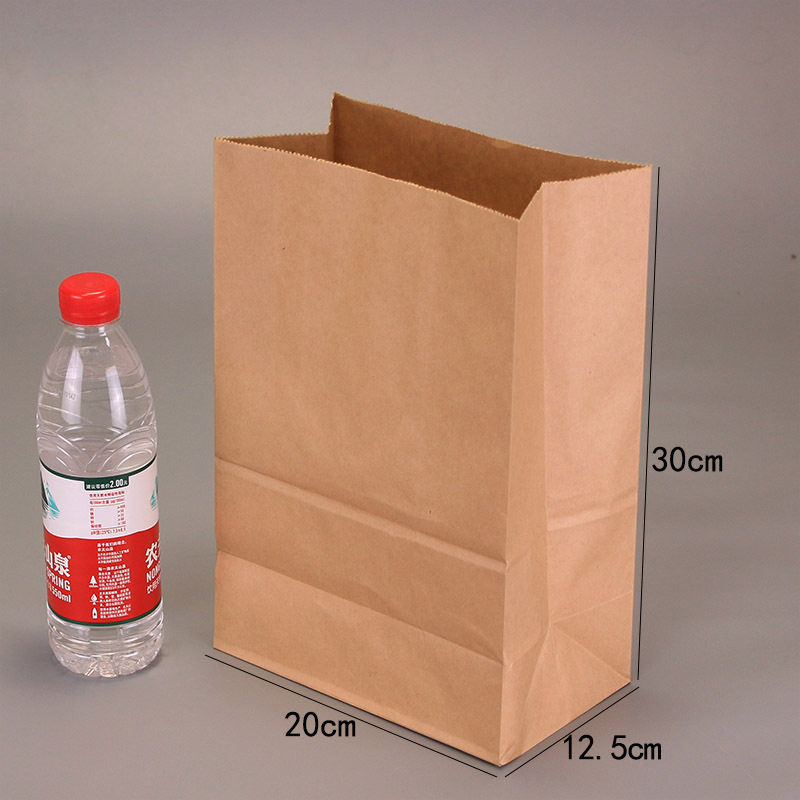 Custom Order Accepted Food Grade Kraft Paper Bag Without Handle for Bread Packaging