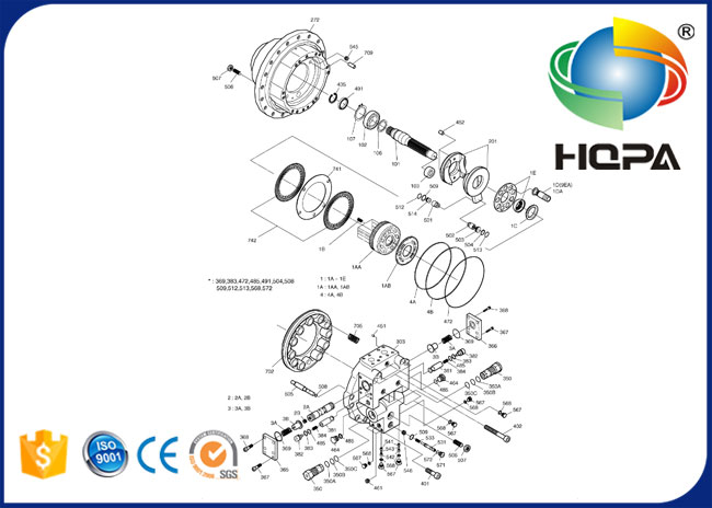 K9000780 Travel Motor Seal Kit for Excavator DOOSAN DH300-7 SOLAR 300LC-V