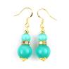 Buy cheap 8MM 10MM Green Cat Eye Gemstone Craft Earring Dangle Short Ball Shape Earring from wholesalers