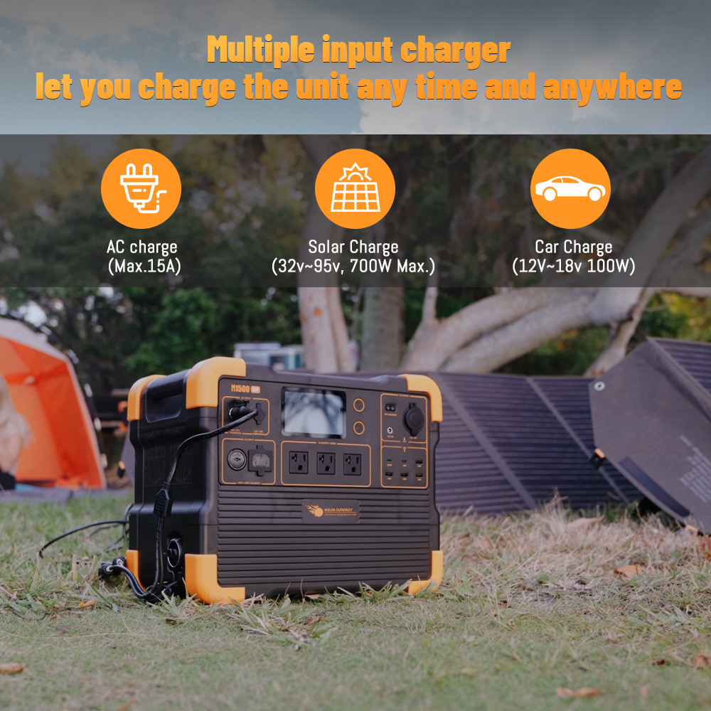 Lightweight Portable Solar Lithium Battery Inverter Generator 2200W 2 Hours Charging Time