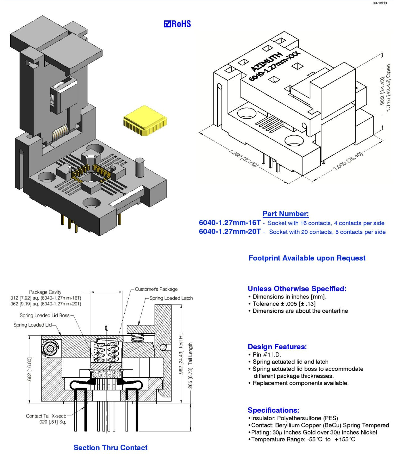 Leadless Quad Flat 6040-1.27mm-20T Take Your Business to the Next Level with Contactor and Durable