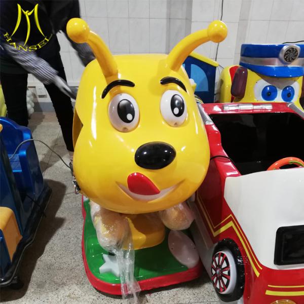 Hansel kids fiberglass car mini coin operated kiddie rides with video for game