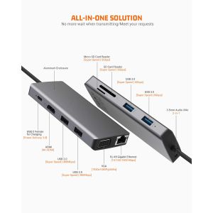 Usb C Dual Hdmi Hub ICZI USB C Hub 11 In 1 USB C Multiport Adapter With 2 HD 4K