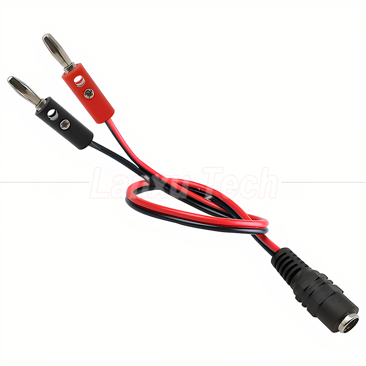 12v DC 5.5mm X 2.1mm Male Barrel Jack to 4mm Banana Plugs Test Leads Power Cable