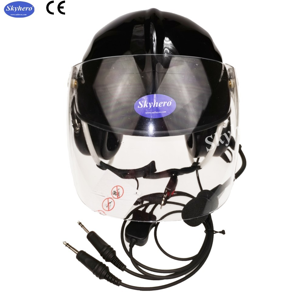 CE certificated Aviation helmet high quality aircraft helmet black color flight helmet 4 size