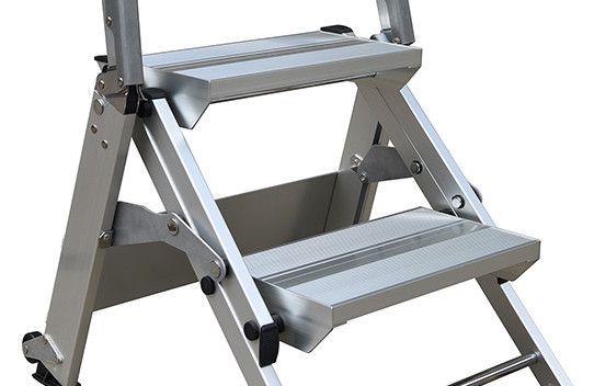 Domestic Folding Scaffold Ladder 2 Steps Aluminum Platform Step Ladder