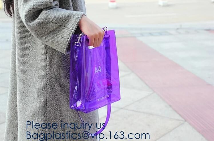 Stadium Approved Environmentally New Clear Tote PVC Shoulder Transparent Shopping Bag,Recycled Clear Pvc Shopping Tote B