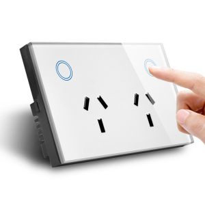 Smart Wifi Socket Au/us Standard Wall Socket With Glass Panel Touch Power Point