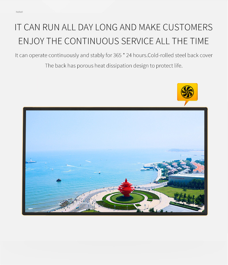 65 Inch 4K Ultra Wall Mounted Advertising Display 8.3 Million Pixel