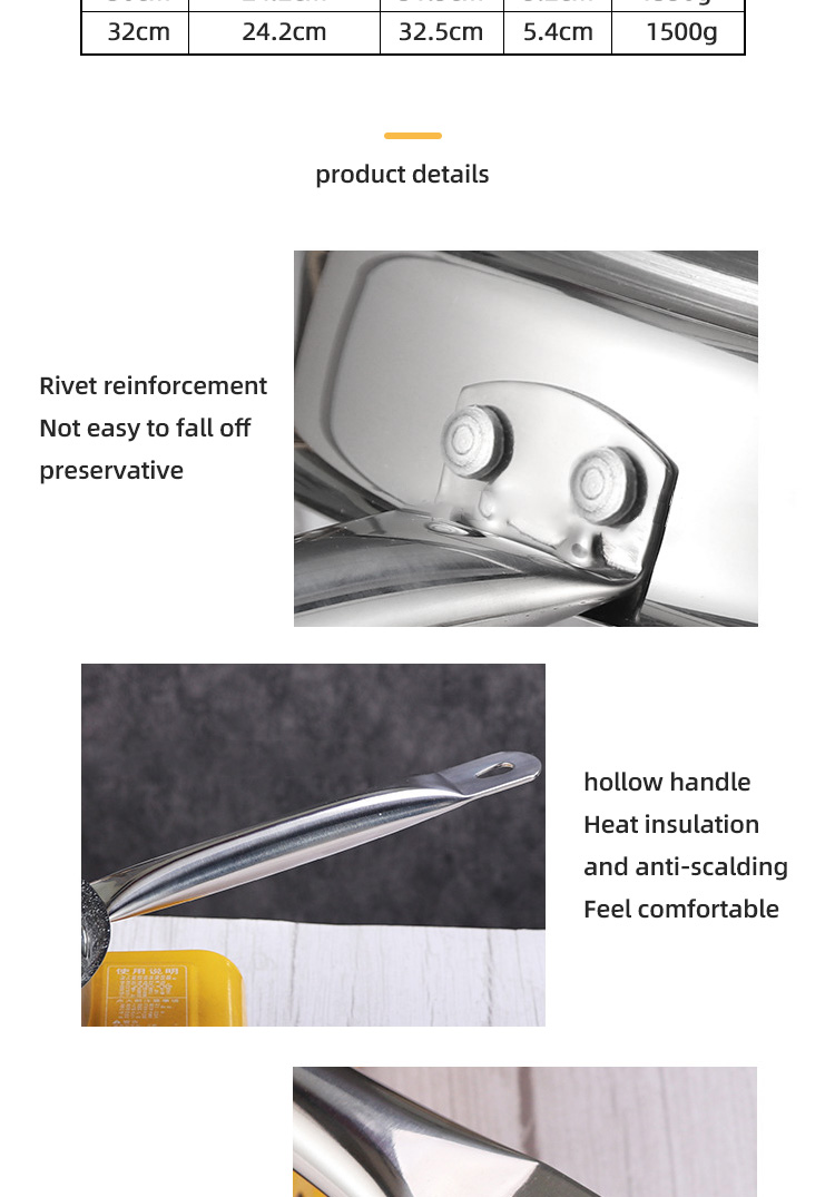 Full Size Stainless Steel Fry Pan Induction Cooking Panela Panci Pan Nonstick Medical Stone Frying Pan
