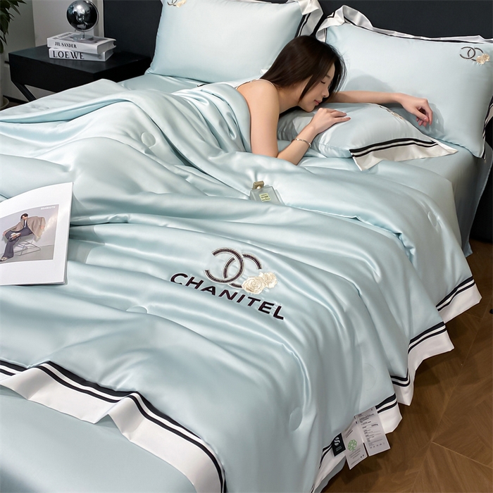 Homeuse Washed Silk Embroidered Quilt Set 4 Pieces for Comfortable and Healthy Sleep