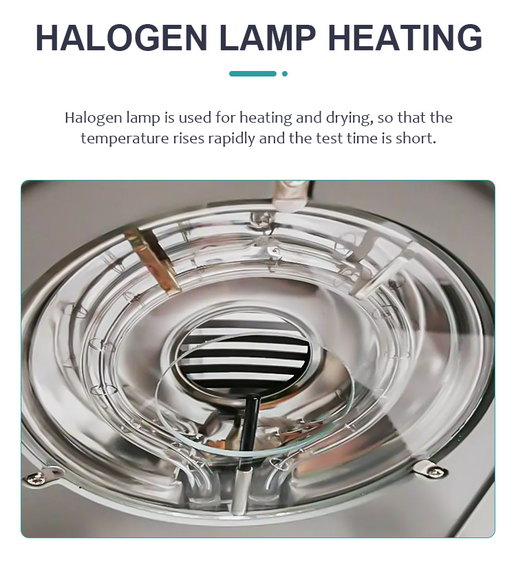 Water Content Detection Grade Halogen Moisture Analyzer for Tea Wood Grain and Grain