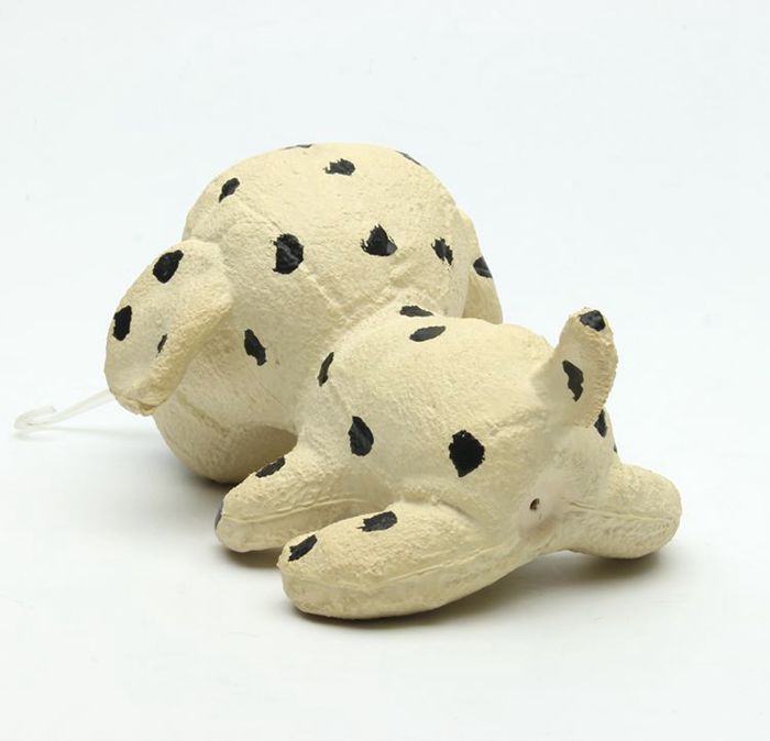 Eco - Friendly Squeaker Latex Pet Toys PP Cotton Stuffed Dog With Tail