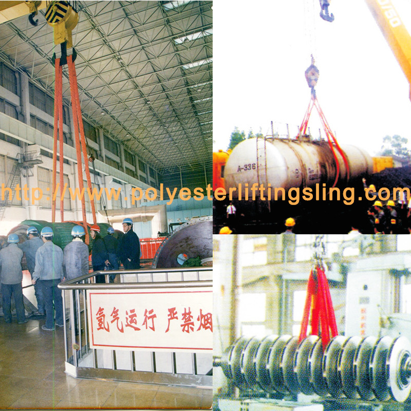 Foldable Custom Duplex Webbing Sling , Polyester Heavy Lift Slings For Industrial