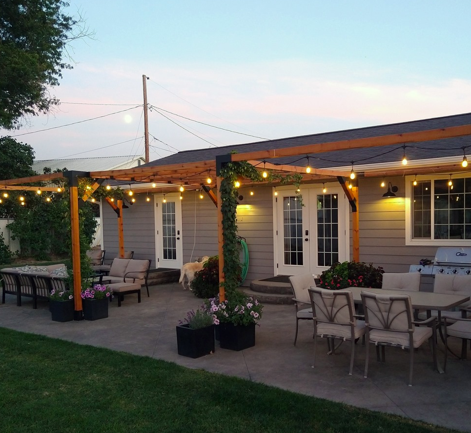 Steel Brackets Pergola Kit with Customized Size and Elevated Wood Stand 4x4 Lumber