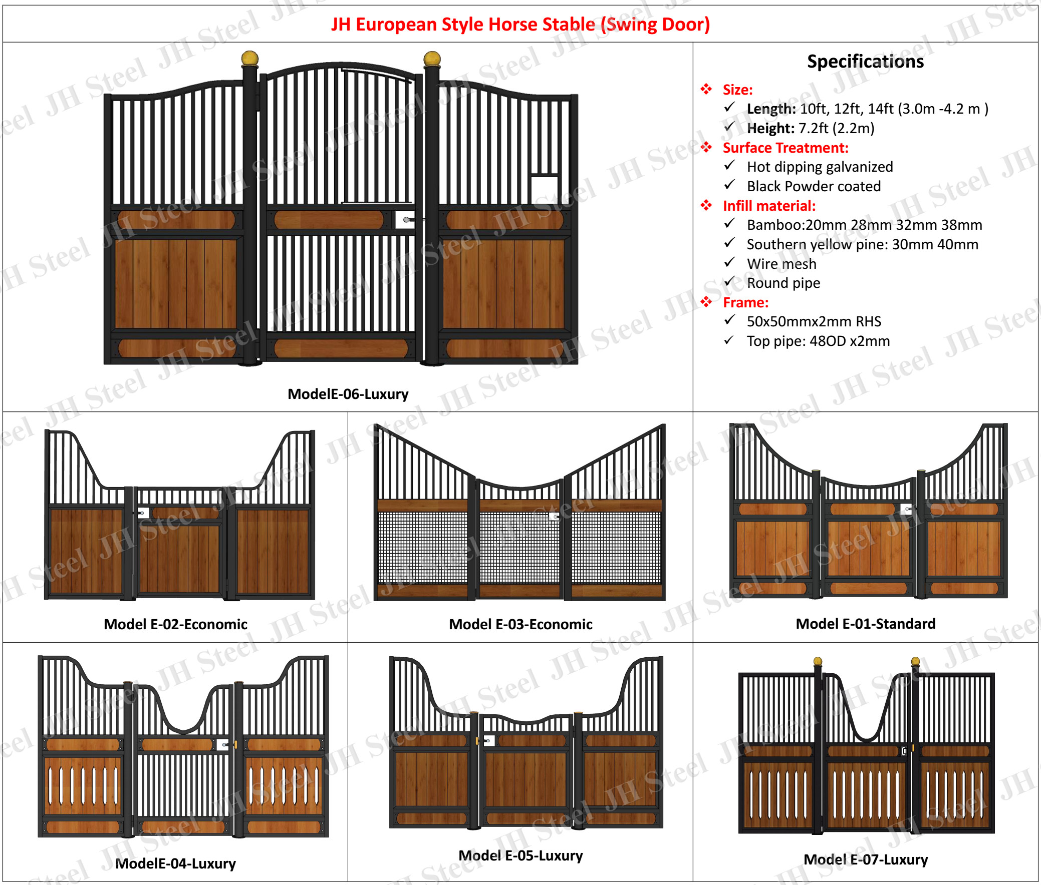 Metal Material Luxury Hdg Portable Horse Stalls Safety Galvanized Heavy Duty