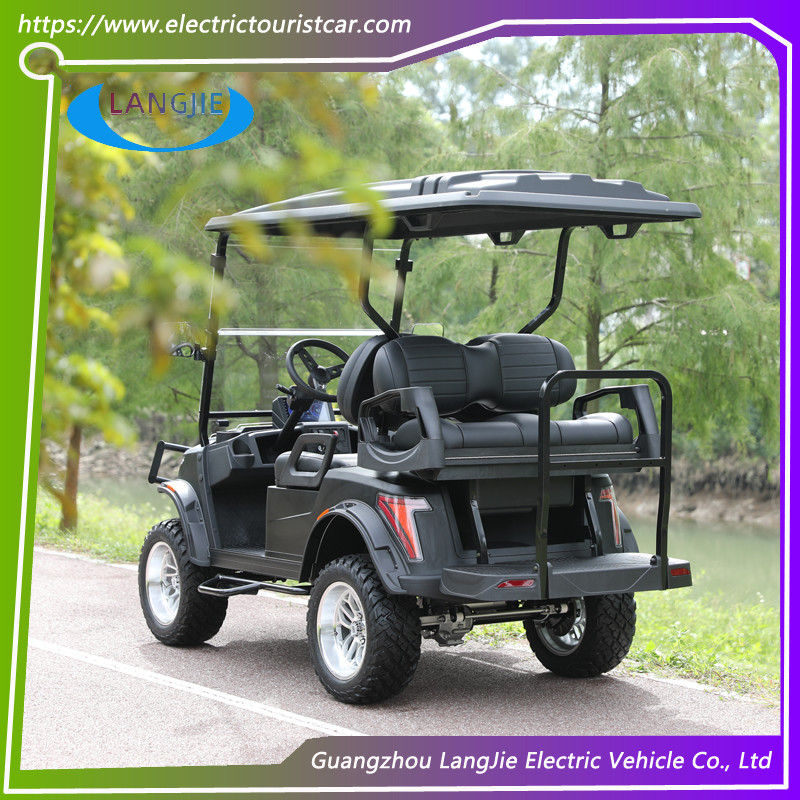Balck Colour Resort Electric Hunting Car 2 Rows For 4 Passengers 340 kg Max Loading