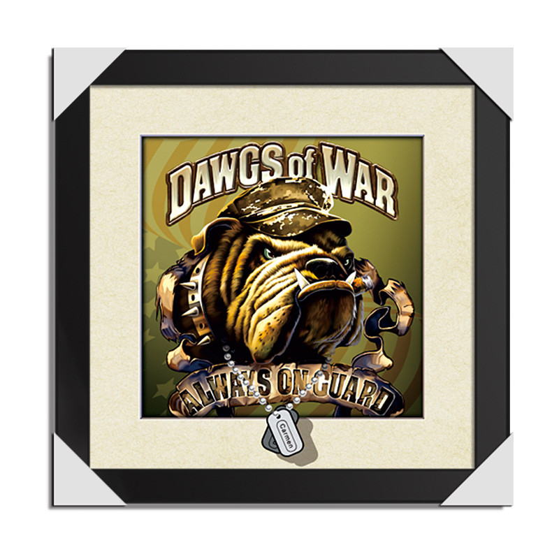 Lovely Dog Painting 3D Lenticular Poster With Frame For Office Decoration