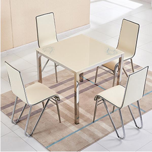 Modern Tempered Glass Dining Room Sets With Powder Coating Counter Tops dining