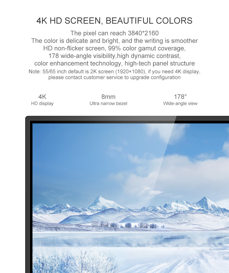 55" 65" 75" 86" Interactive Whiteboard For Distance Learning Schools