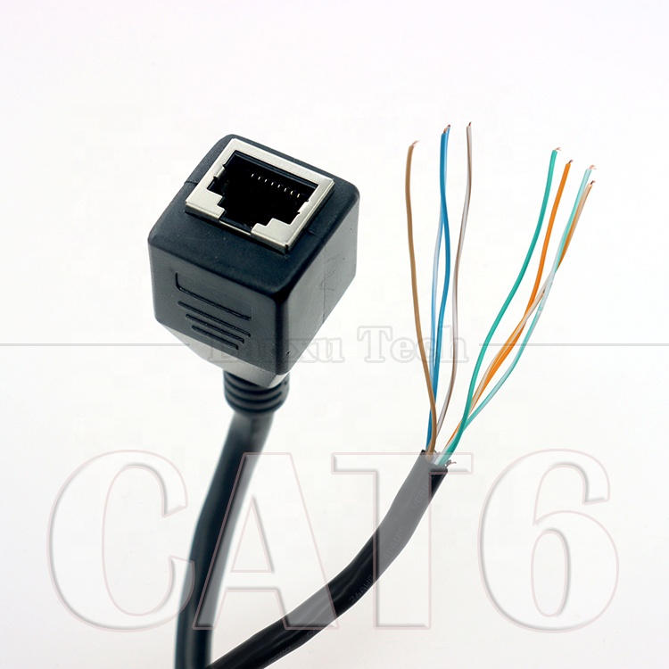 High Quality Network Ethernet Cta6 26AWG RJ45 8p8c Female Socket to Open Tinned Bare Wires End Cable