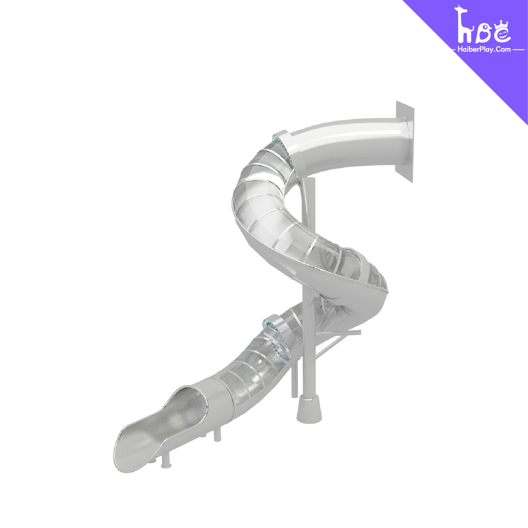 FDA-Grade HDPE Slide Durable Fiberglass Reinforced Design For Haiber Playground