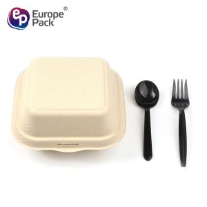 Compostable Ecofriendly Sugarcane Bagasse Take Away Burger Box Biodegradable
