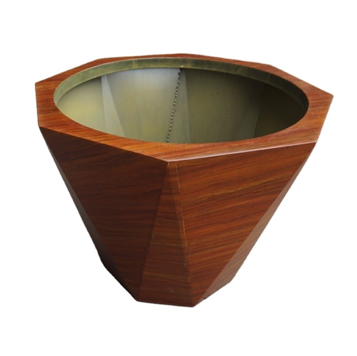 Antique decorative wood grain metal flower planter giant tree planter pot