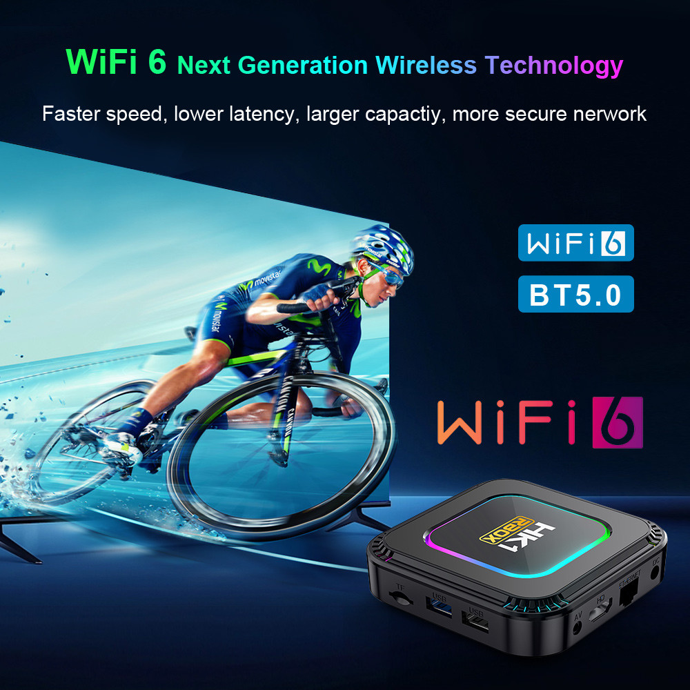 8K WiFi DIY IPTV Box Android 13.0 TV Box With Colorful LED Lights