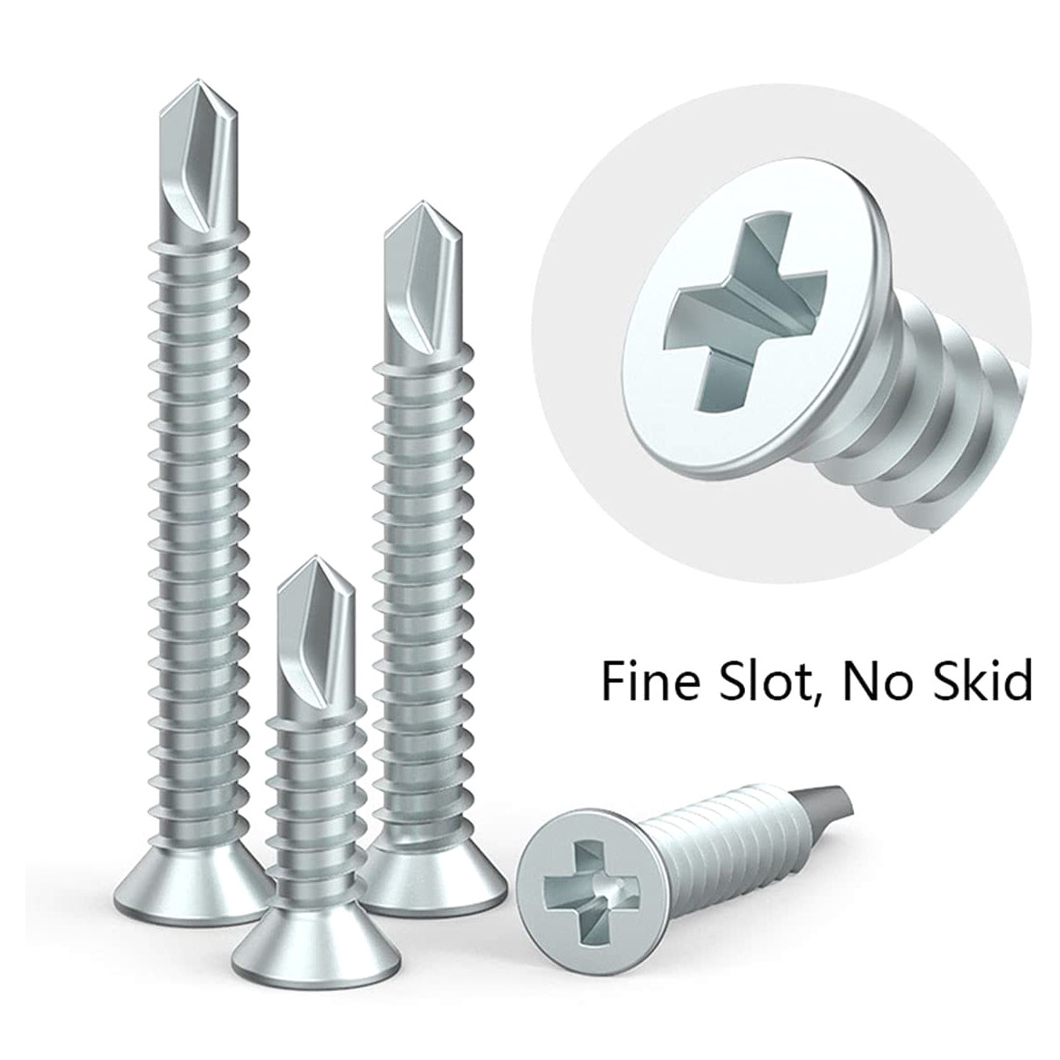 3.9 M12 Philips Cross Recessed Countersunk Csk Head Galvanized Self Drilling Metal Screw