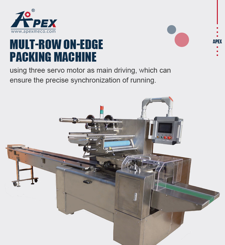 Mult-Row On-Edge Sealing Packing Machine Cookie Chocolate Biscuit Automatic Packing Machine